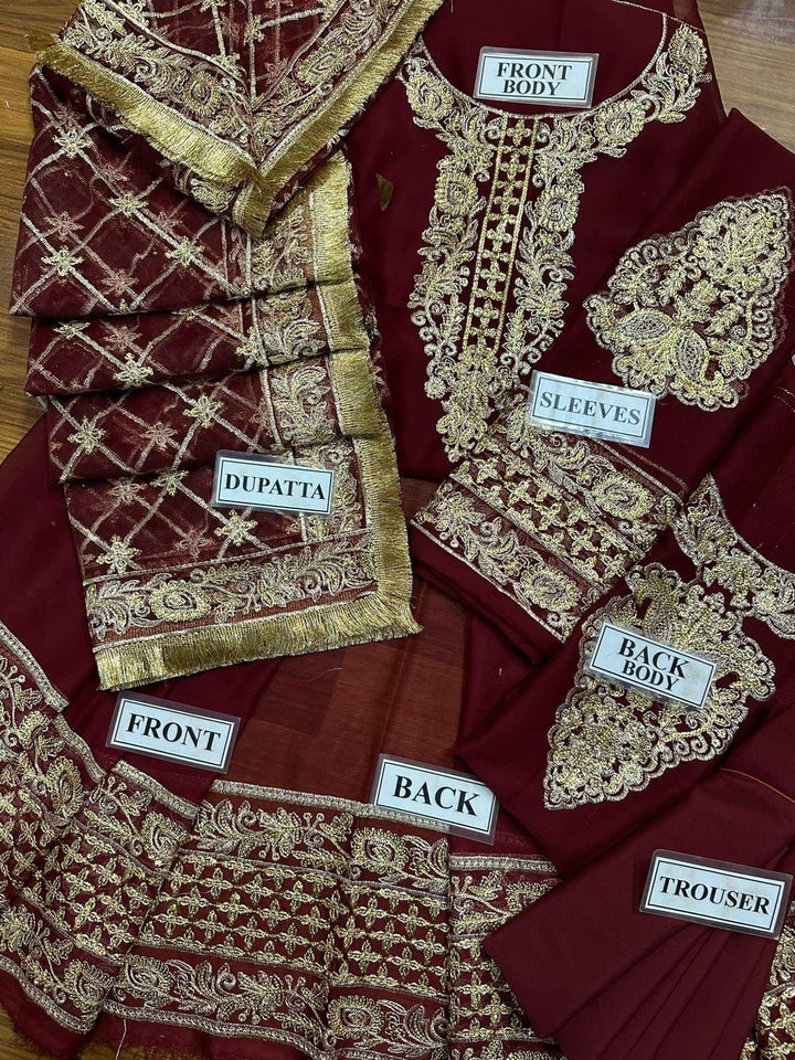 Asim Jofa Chiffon Frock-Bridal Suits-Replica Zone