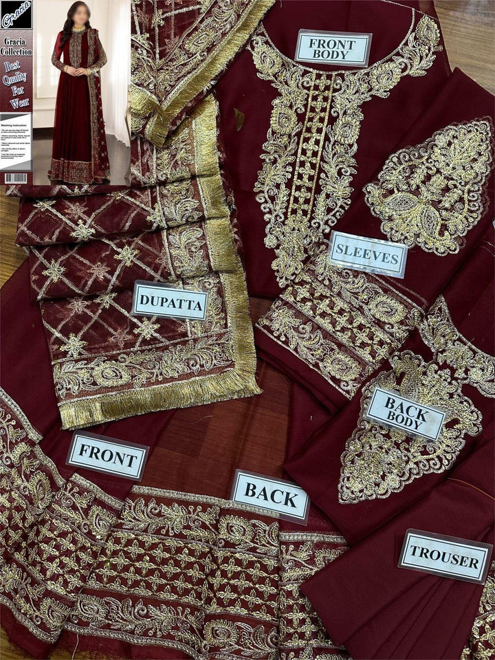 Asim Jofa Chiffon Frock-Bridal Suits-Replica Zone