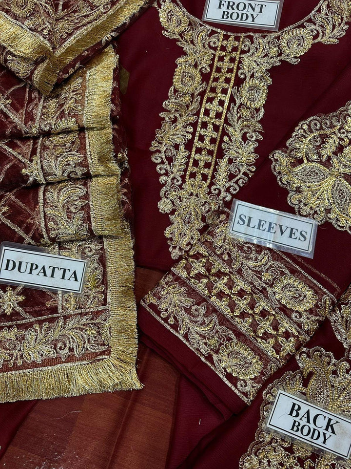 Asim Jofa Chiffon Frock-Bridal Suits-Replica Zone