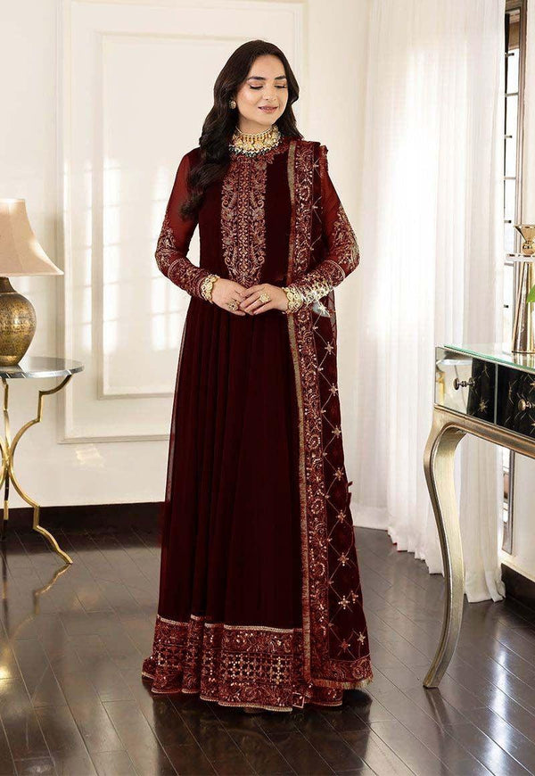 Asim Jofa Chiffon Frock-Bridal Suits-Replica Zone
