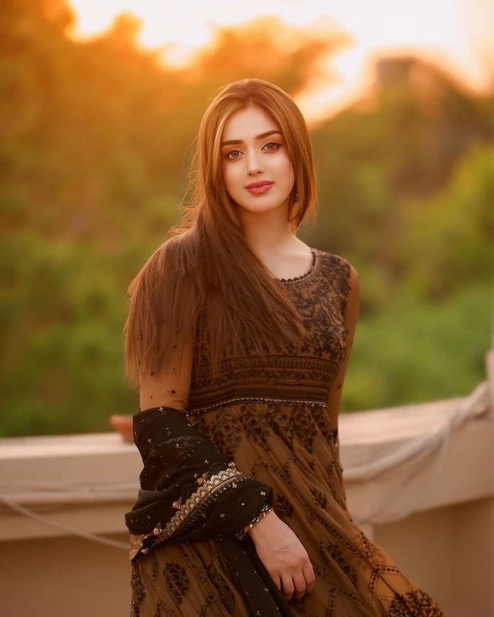 Asim Jofa Chiffon Maxi-Bridal Suits-Replica Zone