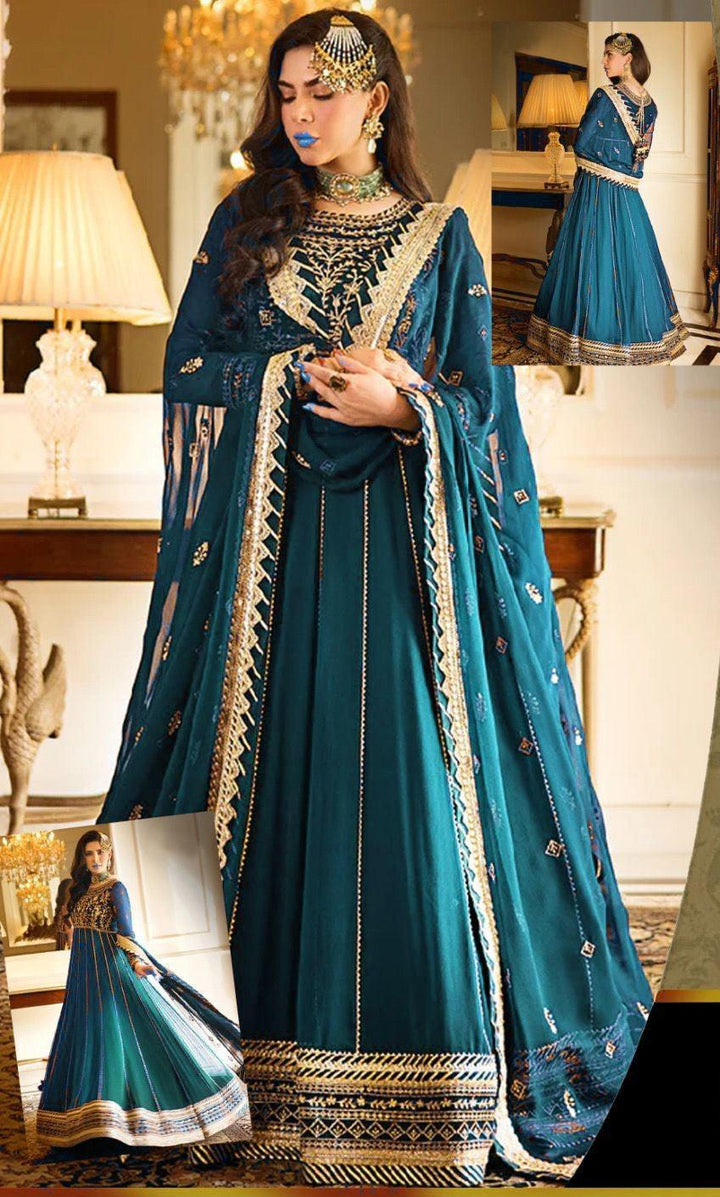 Asim Jofa Chiffon Maxi-Bridal Suits-Replica Zone