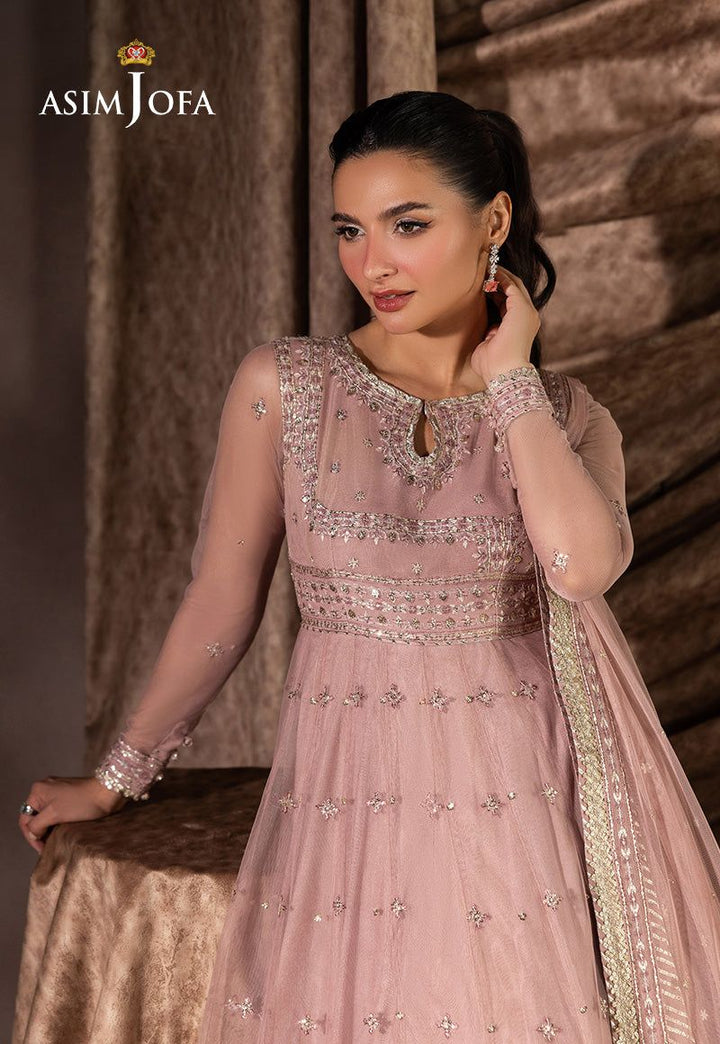 Asim Jofa Chiffon Maxi-Bridal Suits-Replica Zone