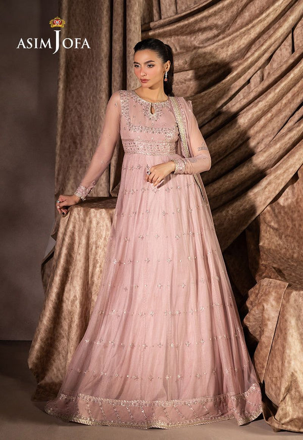 Asim Jofa Chiffon Maxi-Bridal Suits-Replica Zone
