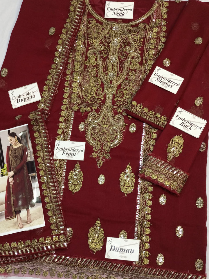 Asim Jofa Chiffon Suit-Replica Suits-Replica Zone