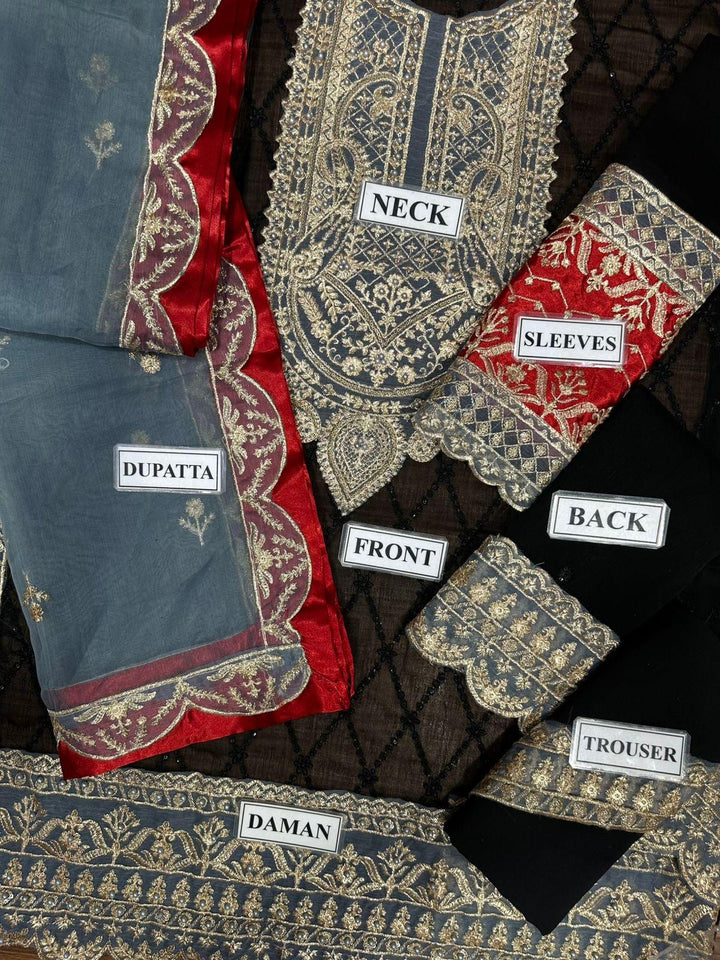 Asim Jofa Chiffon Suit-Replica Suits-Replica Zone