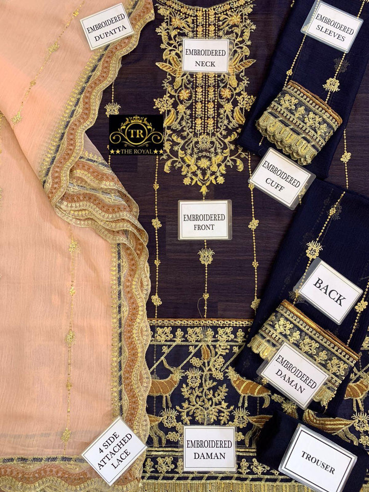 Asim Jofa Chiffon Suit-Replica Suits-Replica Zone