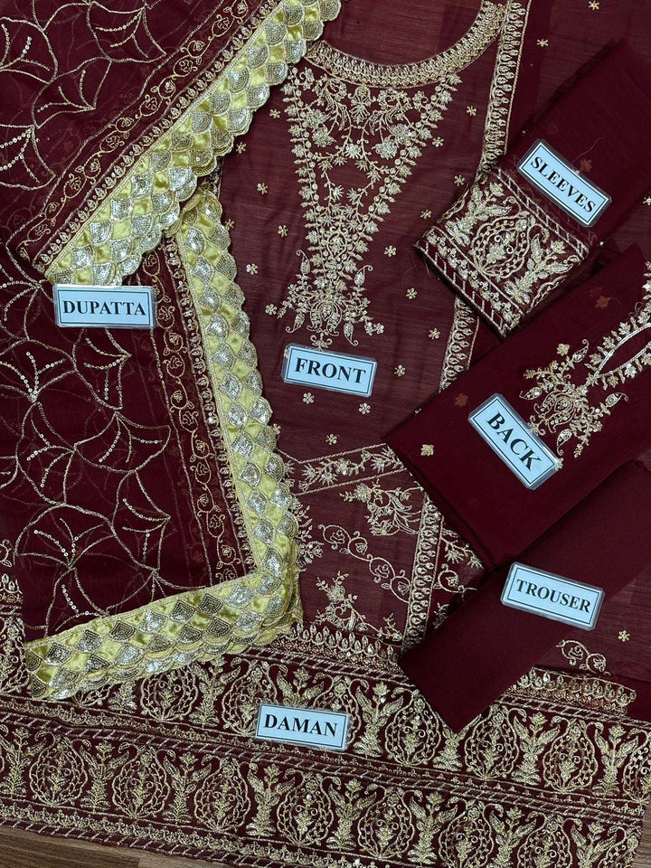 Asim Jofa Chiffon Suit-Replica Suits-Replica Zone
