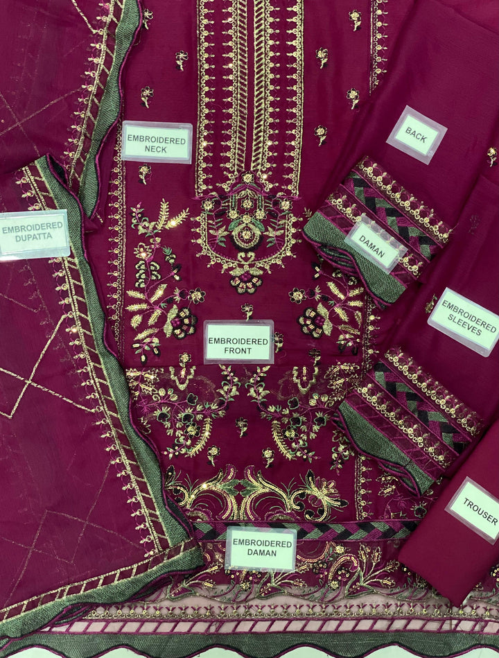 Asim Jofa Chiffon Suit-Replica Suits-Replica Zone