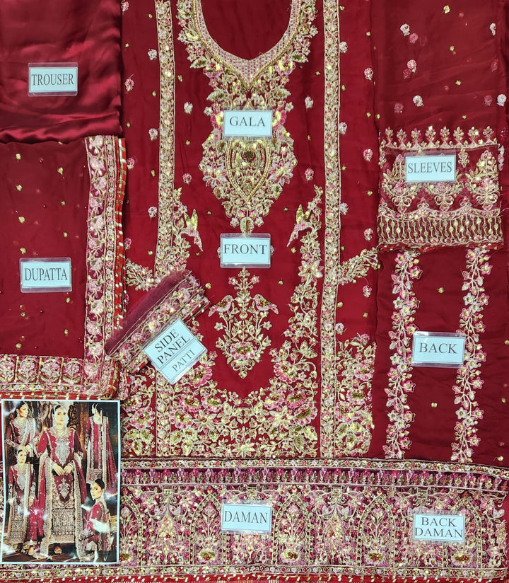 Asim Jofa Chiffon Suit-Bridal Suits-Replica Zone