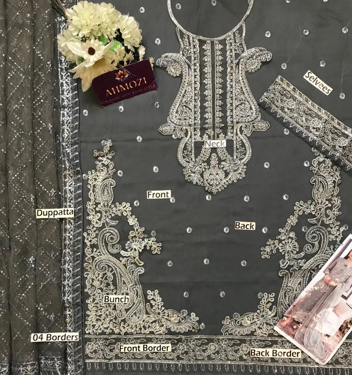 Asim Jofa Chiffon Suit-Replica Suits-Replica Zone