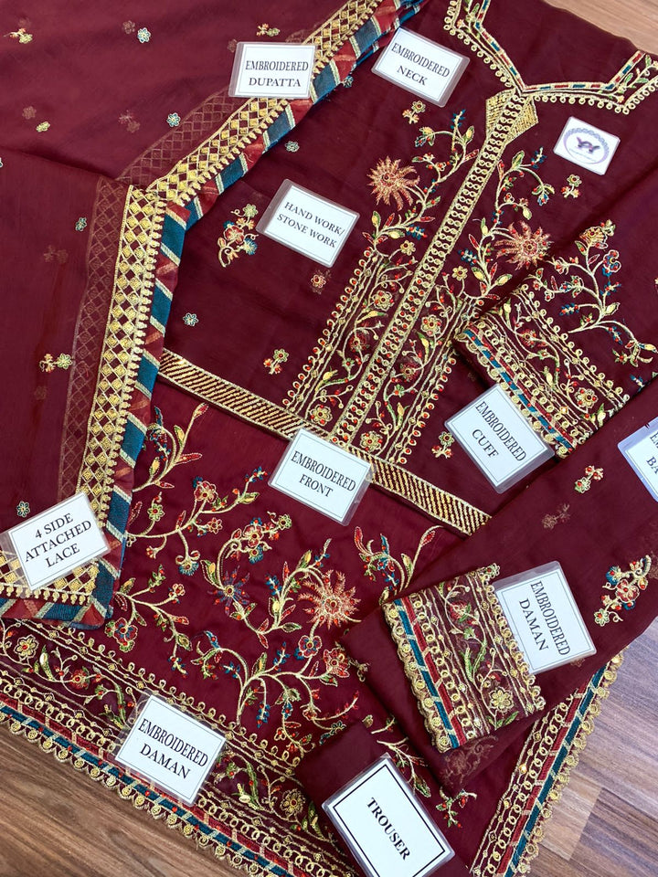 Asim Jofa Chiffon Suit-Replica Suits-Replica Zone
