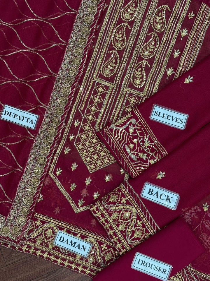 Asim Jofa Chiffon Suit-Replica Suits-Replica Zone