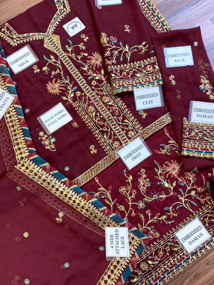 Asim Jofa Chiffon Suit-Replica Suits-Replica Zone