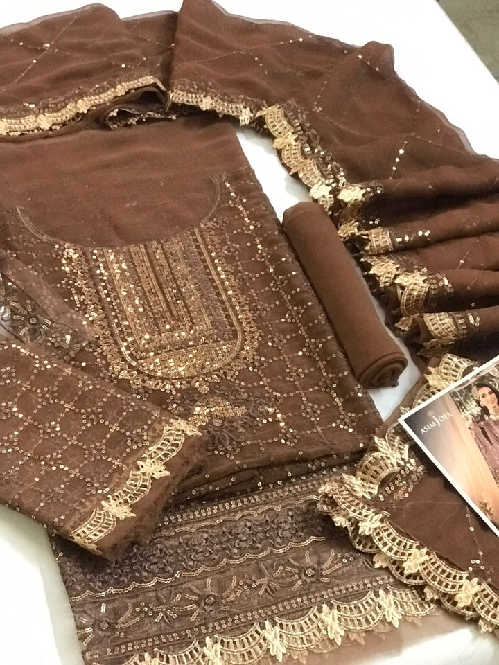 Asim Jofa Chiffon Suit-Replica Suits-Replica Zone