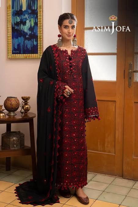 Asim Jofa Chiffon Suit-Replica Suits-Replica Zone
