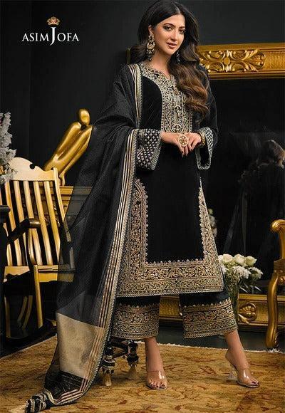 Asim Jofa Chiffon Suit-Replica Suits-Replica Zone