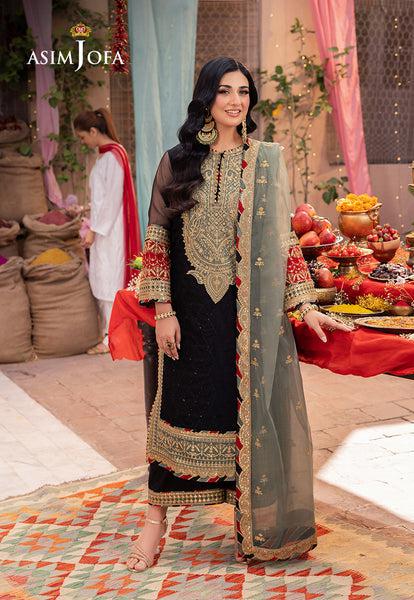 Asim Jofa Chiffon Suit-Replica Suits-Replica Zone