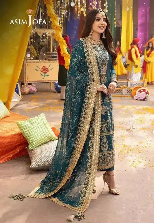 Asim Jofa Chiffon Suit-Replica Suits-Replica Zone