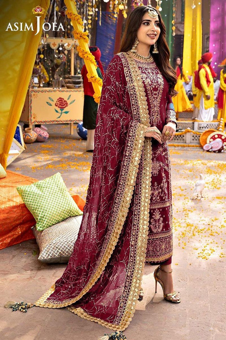 Asim Jofa Chiffon Suit-Replica Suits-Replica Zone