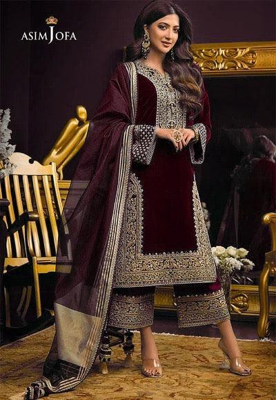 Asim Jofa Chiffon Suit-Replica Suits-Replica Zone
