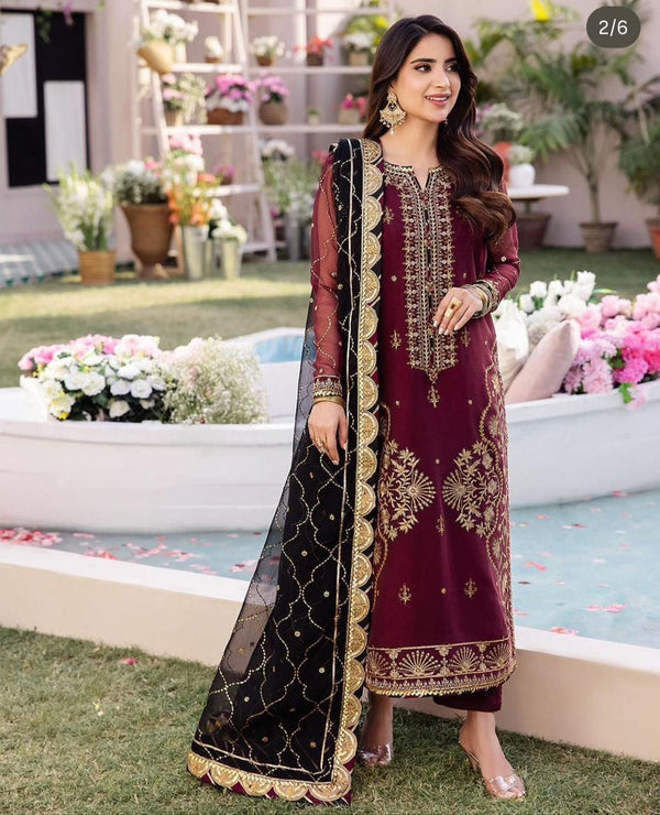Asim Jofa Chiffon Suit-Replica Suits-Replica Zone