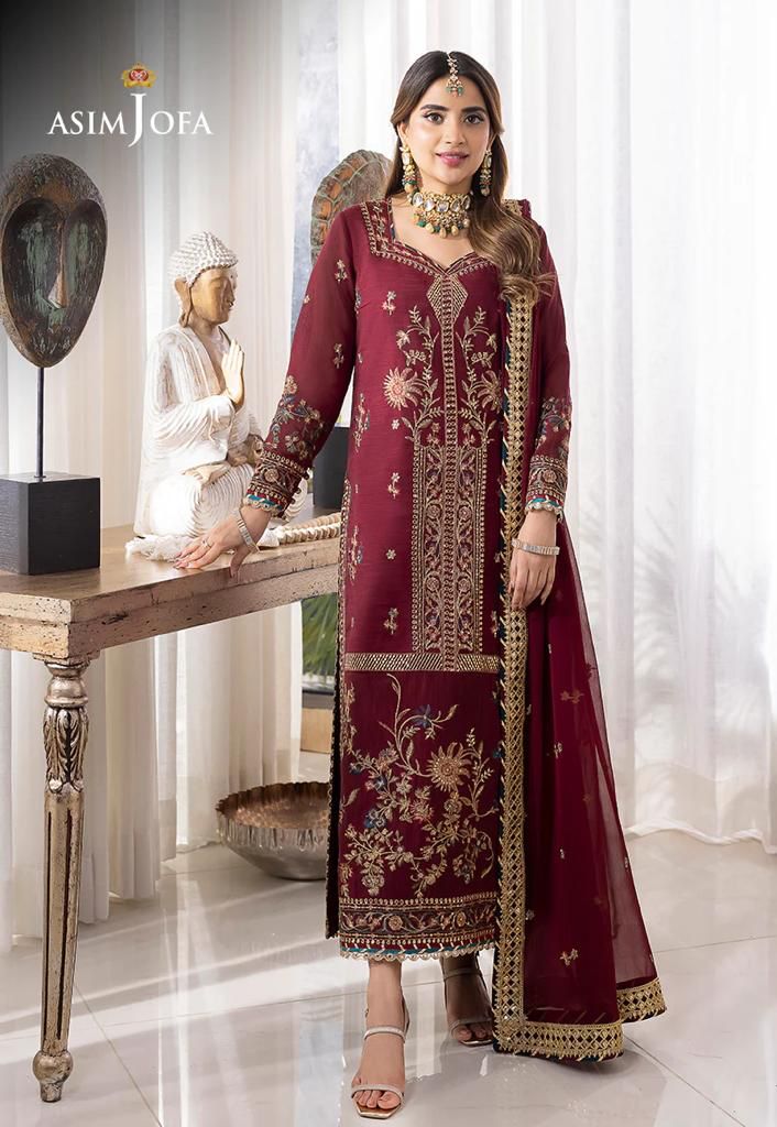 Asim Jofa Chiffon Suit-Replica Suits-Replica Zone