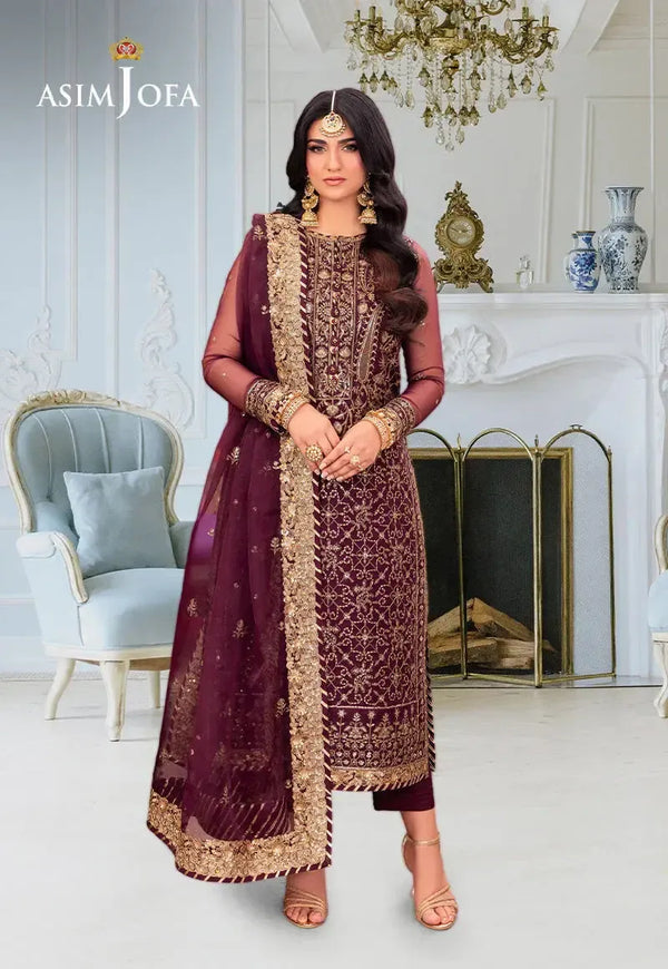 Asim Jofa Chiffon Suit-Replica Suits-Replica Zone