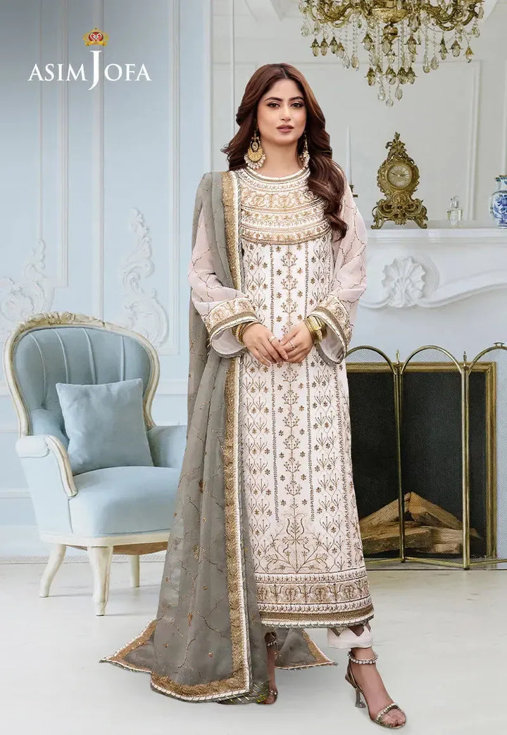 Asim Jofa Chiffon Suit-Replica Suits-Replica Zone
