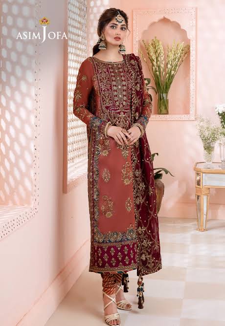 Asim Jofa Chiffon Suit-Replica Suits-Replica Zone