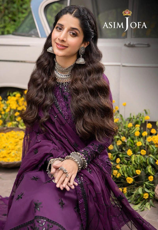 Asim Jofa Chiffon Suit-Replica Suits-Replica Zone
