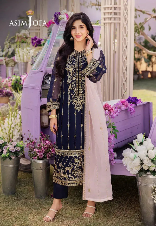 Asim Jofa Chiffon Suit-Replica Suits-Replica Zone