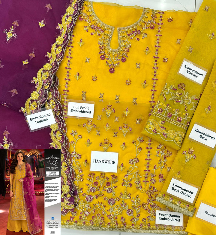 Asim Jofa Organza Suit-Replica Suits-Replica Zone