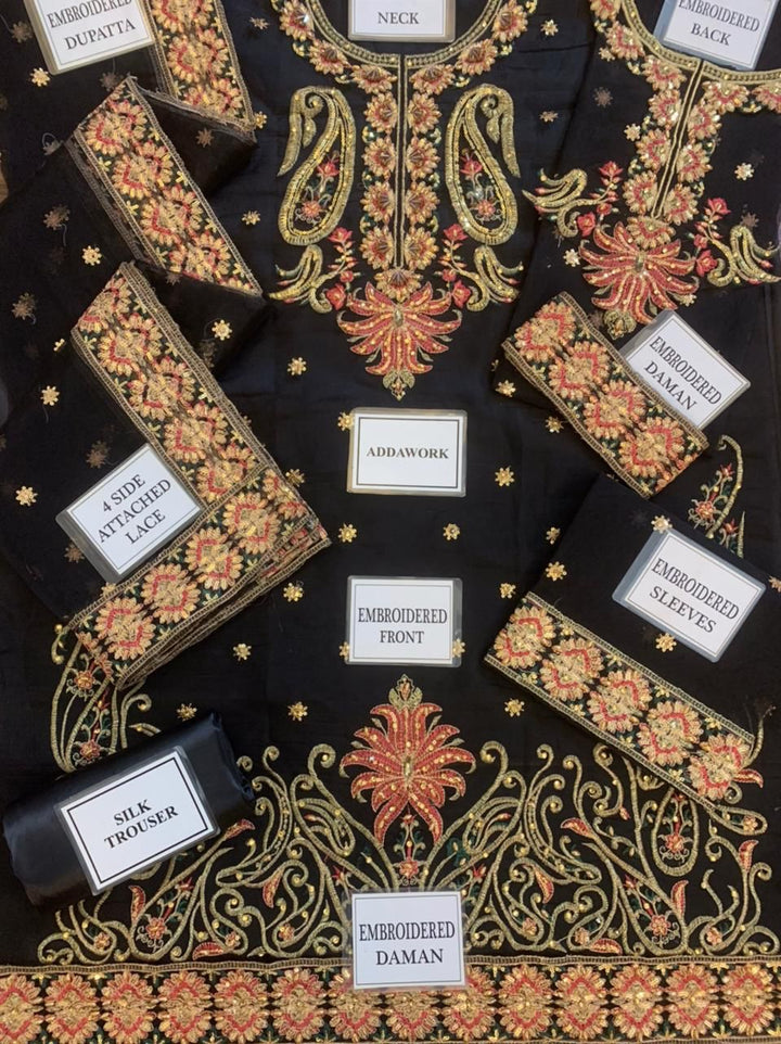 Asim Jofa Organza Suit-Replica Suits-Replica Zone