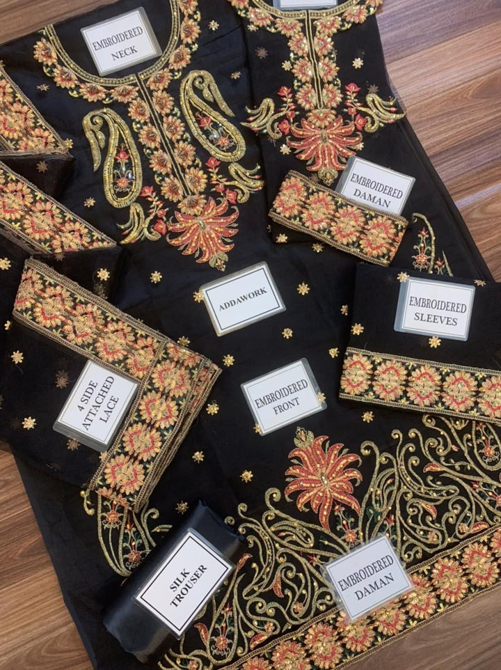 Asim Jofa Organza Suit-Replica Suits-Replica Zone