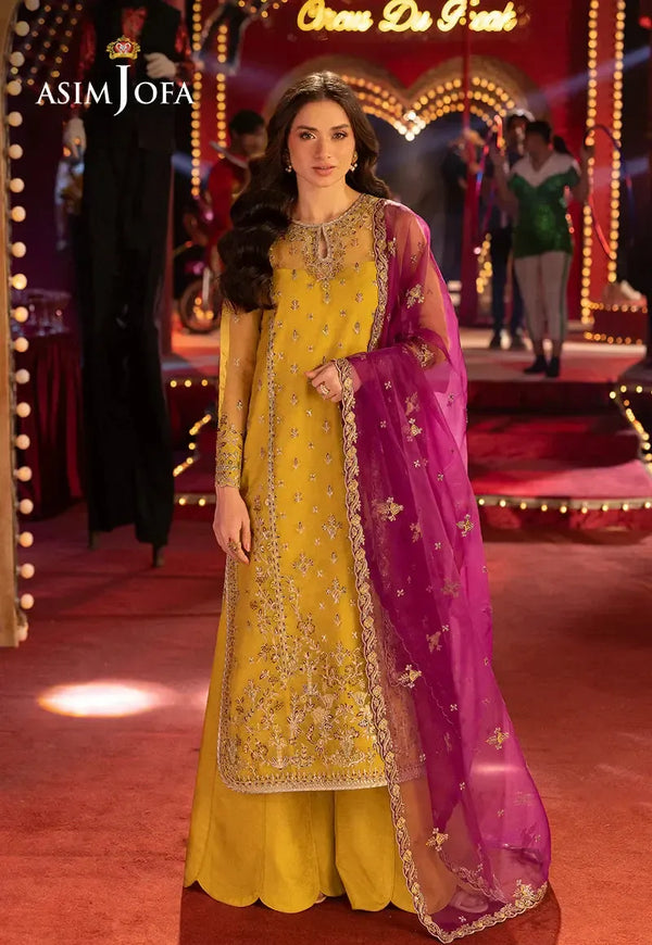 Asim Jofa Organza Suit-Replica Suits-Replica Zone