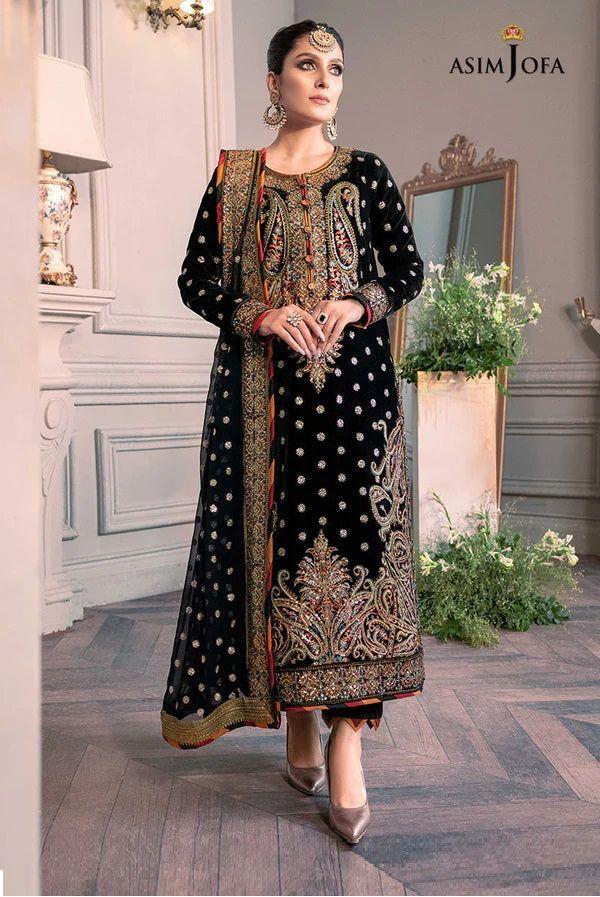 Asim Jofa Velvet Suit-Replica Suits-Replica Zone
