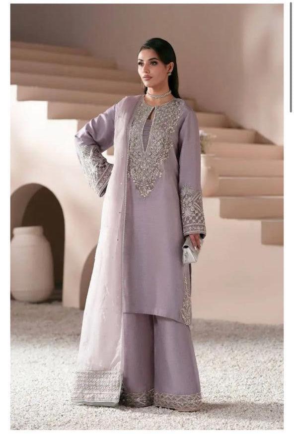 Ayesha Hoor Silk Suit-Replica Suits-Replica Zone