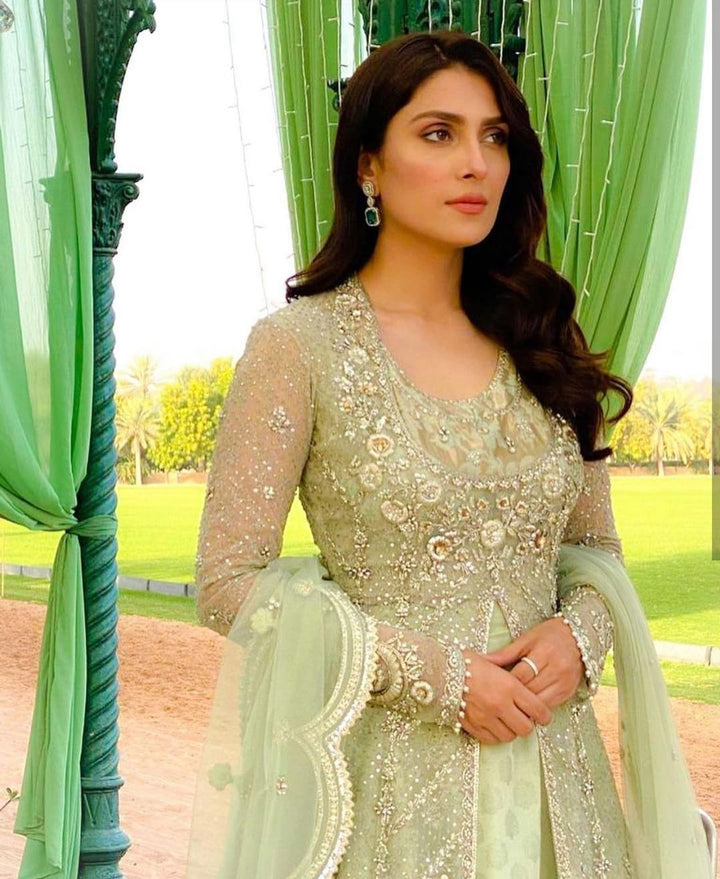 Ayeza Khan Net Frock-Bridal Suits-Replica Zone
