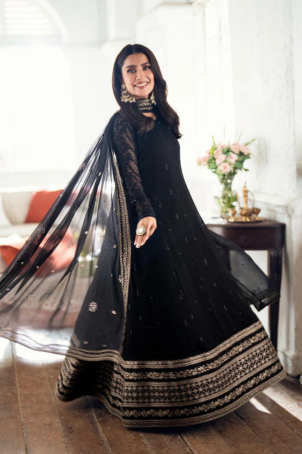 Azure Chiffon Maxi-Bridal Suits-Replica Zone