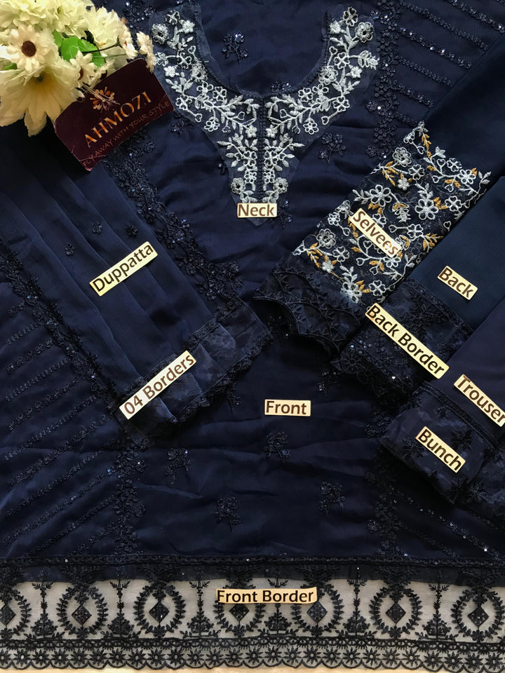 Azure Chiffon Suit-Replica Suits-Replica Zone
