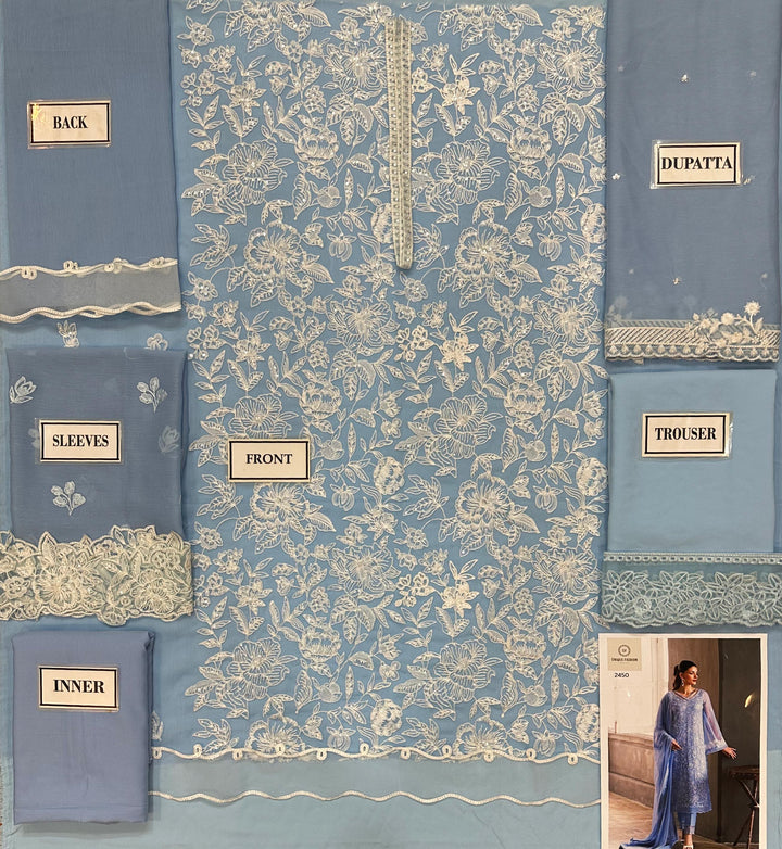 Azure Chiffon Suit-Replica Suits-Replica Zone