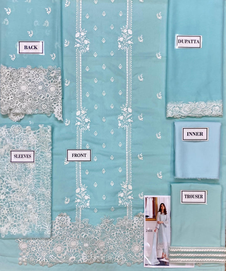 Azure Chiffon Suit-Replica Suits-Replica Zone