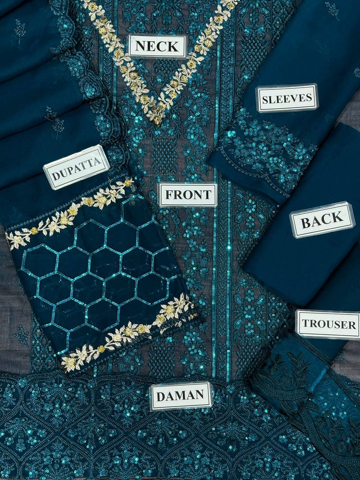 Azure Chiffon Suit-Replica Suits-Replica Zone