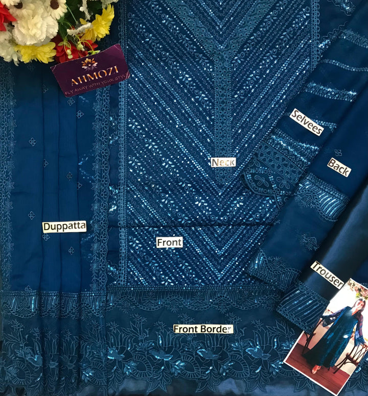 Azure Chiffon Suit-Replica Suits-Replica Zone