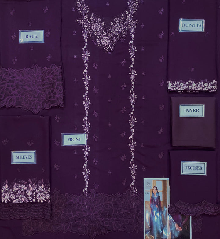Azure Chiffon Suit-Replica Suits-Replica Zone