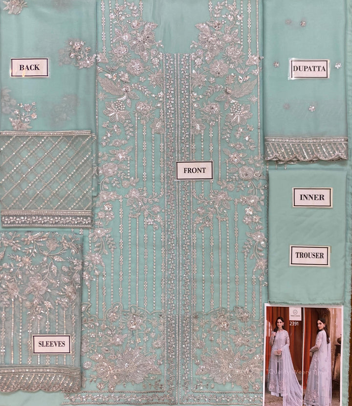 Azure Chiffon Suit-Replica Suits-Replica Zone