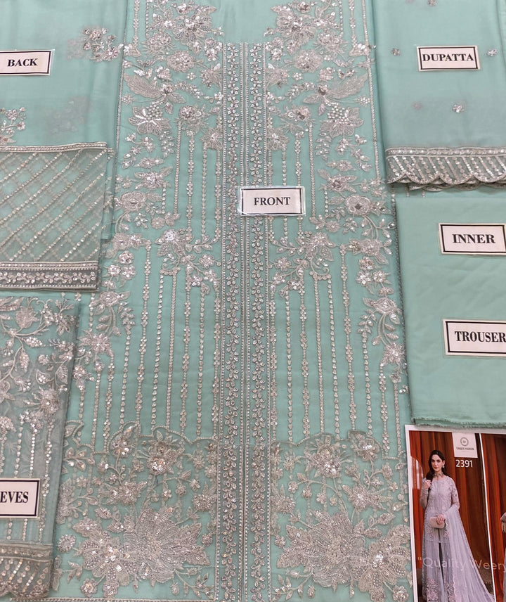 Azure Chiffon Suit-Replica Suits-Replica Zone