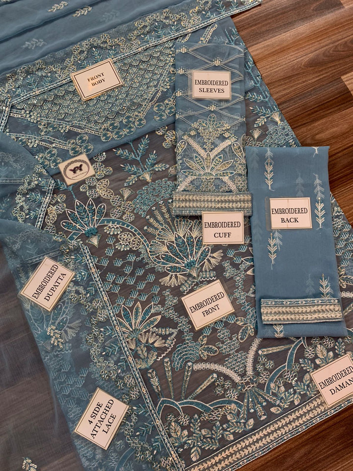 Azure Chiffon Suit-Replica Suits-Replica Zone