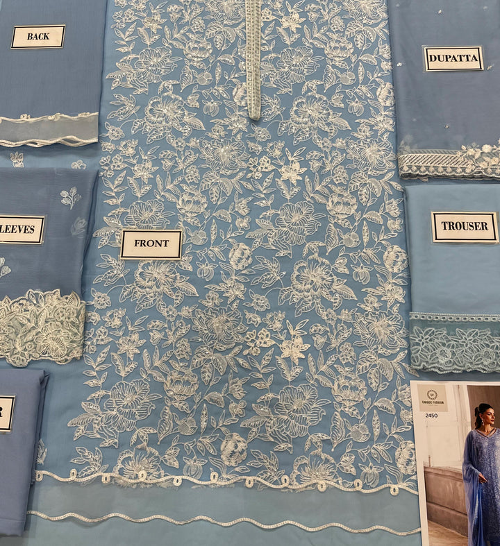 Azure Chiffon Suit-Replica Suits-Replica Zone